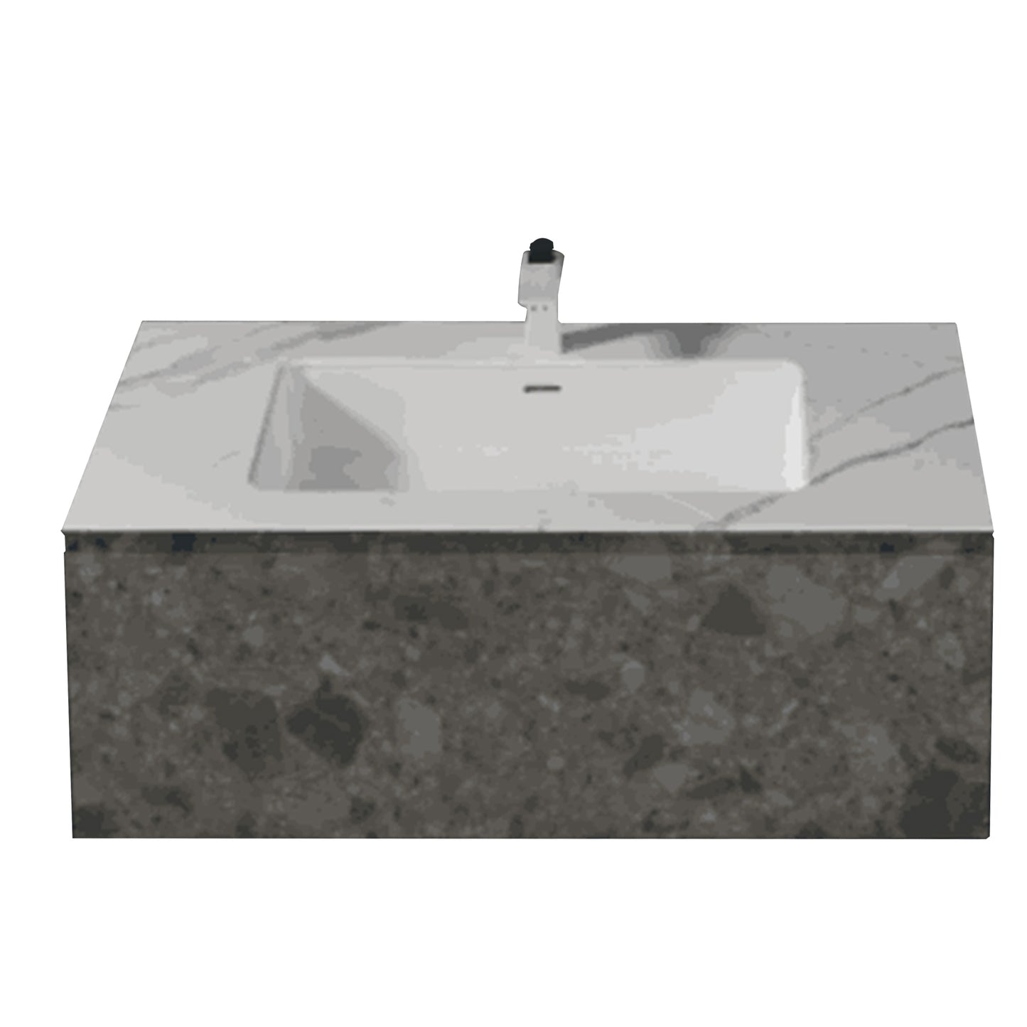 Terazzo Grey Bathroom Vanity with Imitation Stone Design