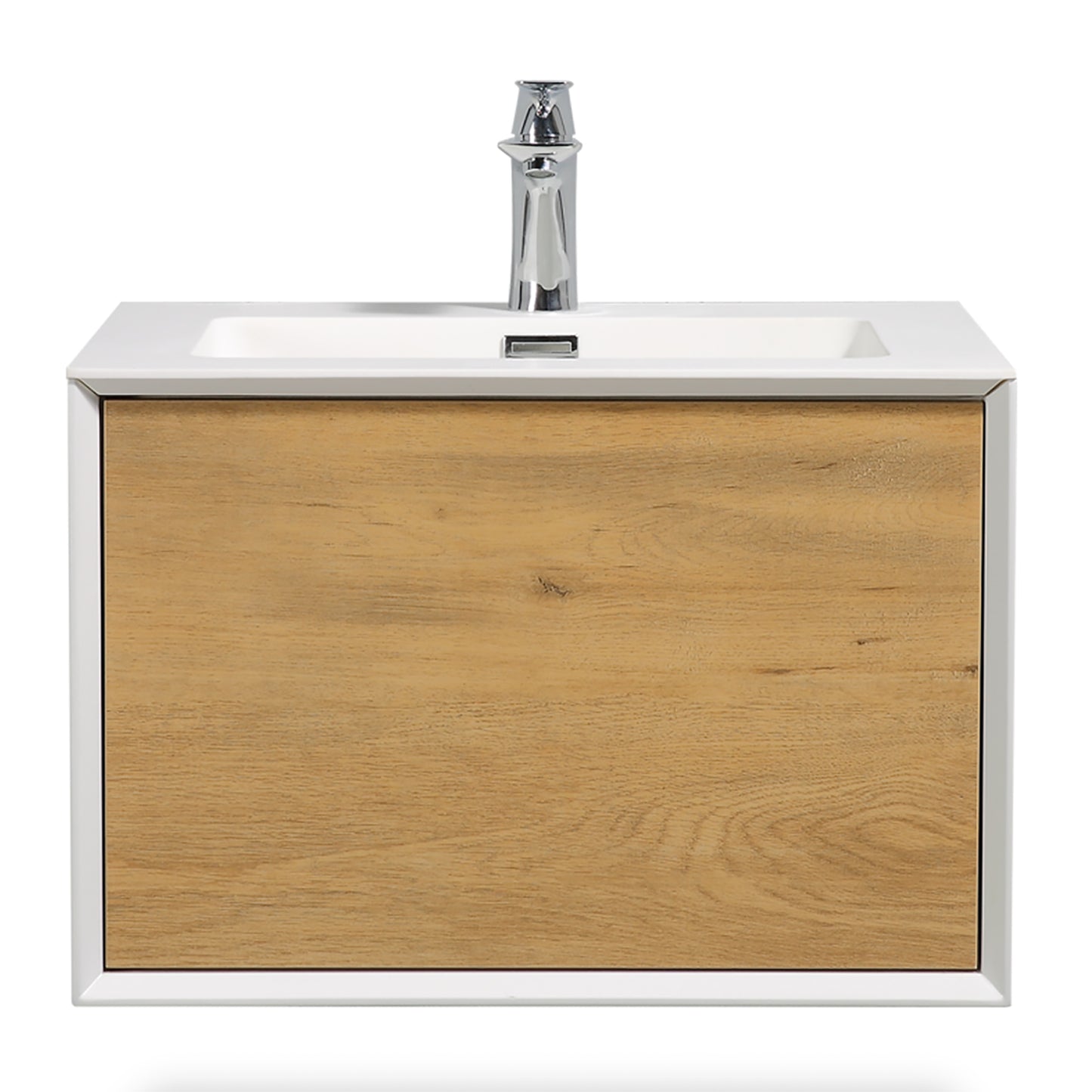 Weston Bathroom Vanity in Oak with White Cultured Marble Top