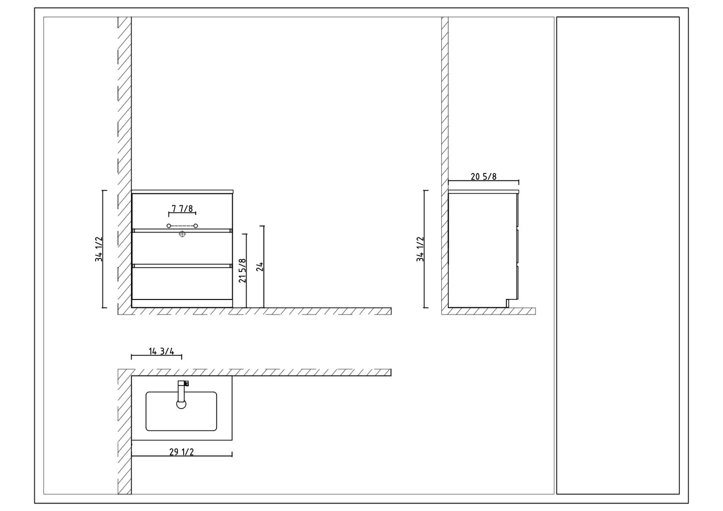 Cascade 30 in. Bathroom Furniture Set with Cabinet and Basin