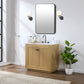 Charlotte Freestanding Bathroom Vanity in Nature Oak with Engineered Stone Countertop