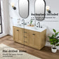 Charlotte Freestanding Bathroom Vanity in Nature Oak with Engineered Stone Countertop