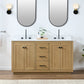 Charlotte Freestanding Bathroom Vanity in Nature Oak with Engineered Stone Countertop