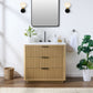 Evelyn Freestanding Bathroom Vanity in Nature Oak with Quartz Countertop