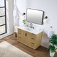 Evelyn Freestanding Bathroom Vanity in Nature Oak with Quartz Countertop