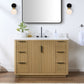 Evelyn Freestanding Bathroom Vanity in Nature Oak with Quartz Countertop