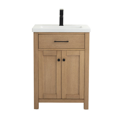 Jacklyn Freestanding Bathroom Vanity in White Oak with Basin