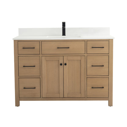 Jacklyn Freestanding Bathroom Vanity in White Oak with Basin