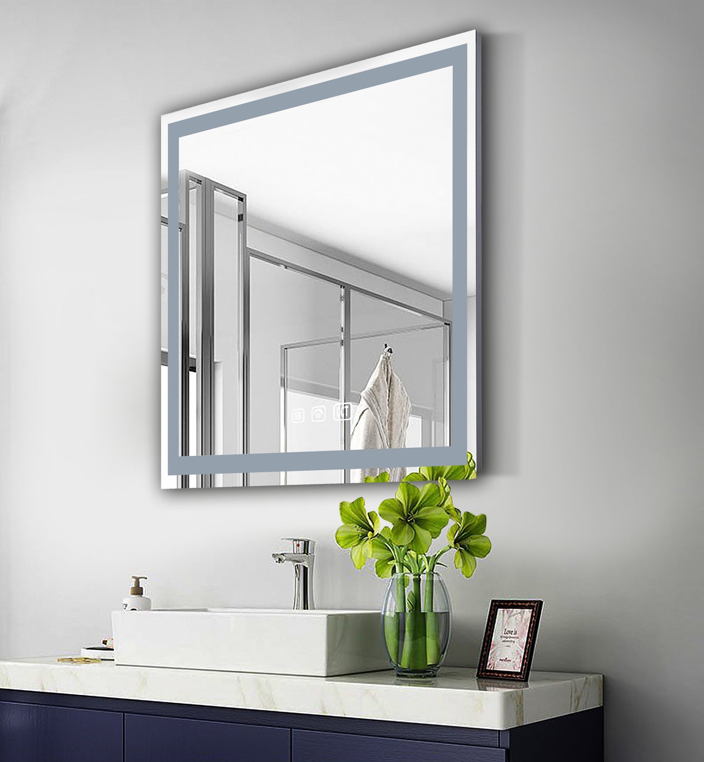 Hampton Rectangular Frameless Anti-Fog Wall Bathroom LED Vanity Mirror