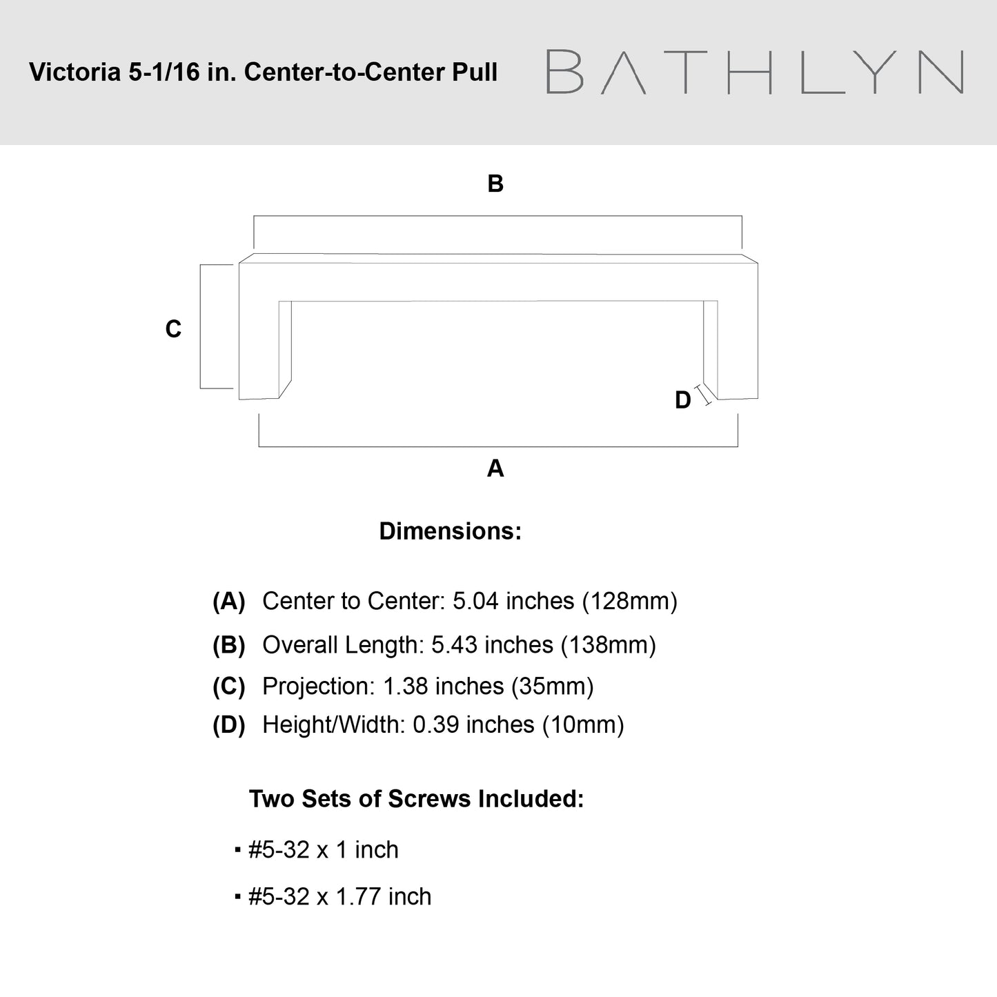 Victoria 5-1/16 in. (128 mm) Center-to-Center Pull (Set of 10)