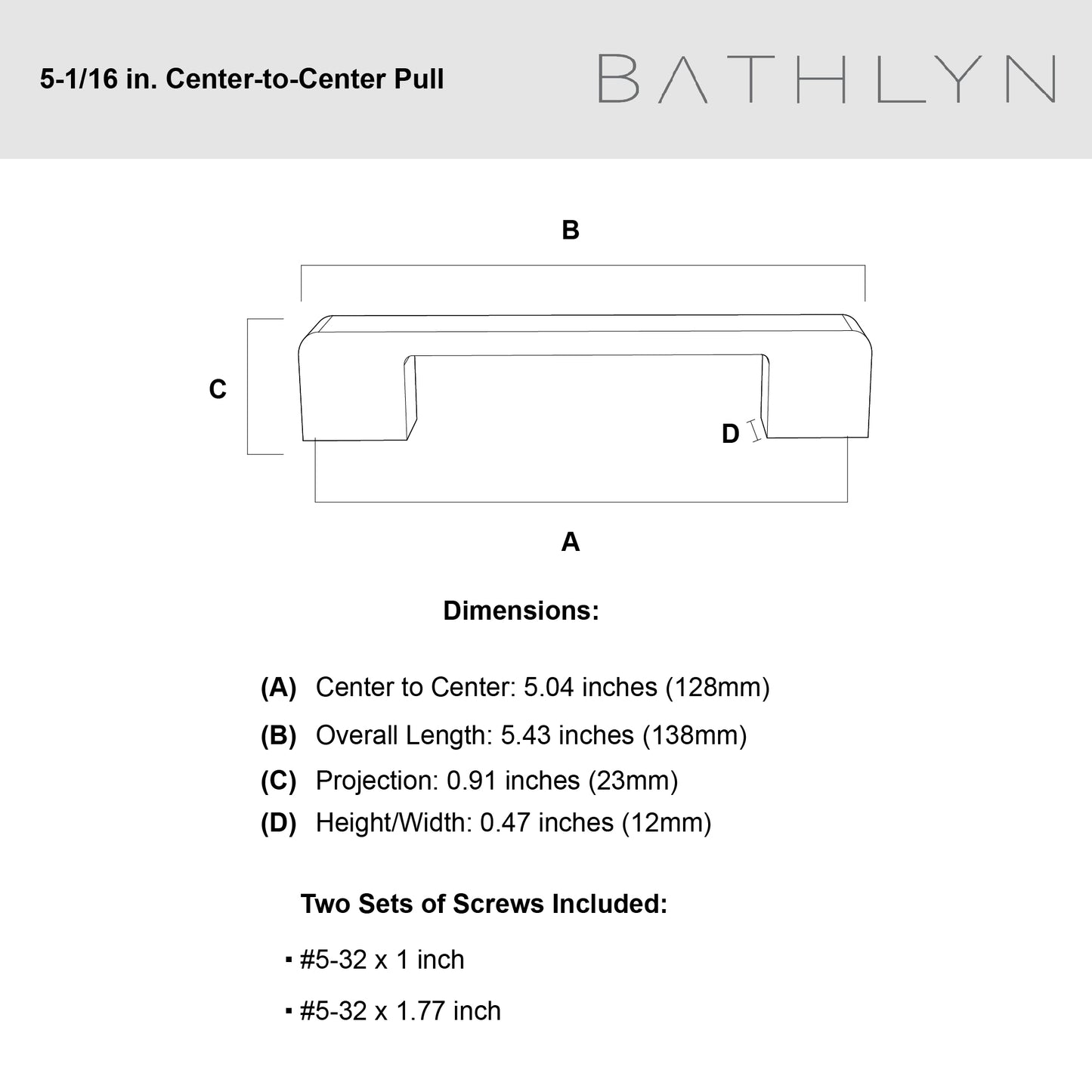 Axis 5-1/16 in. (128 mm) Center-to-Center Cabinet Pull (10-Pack)