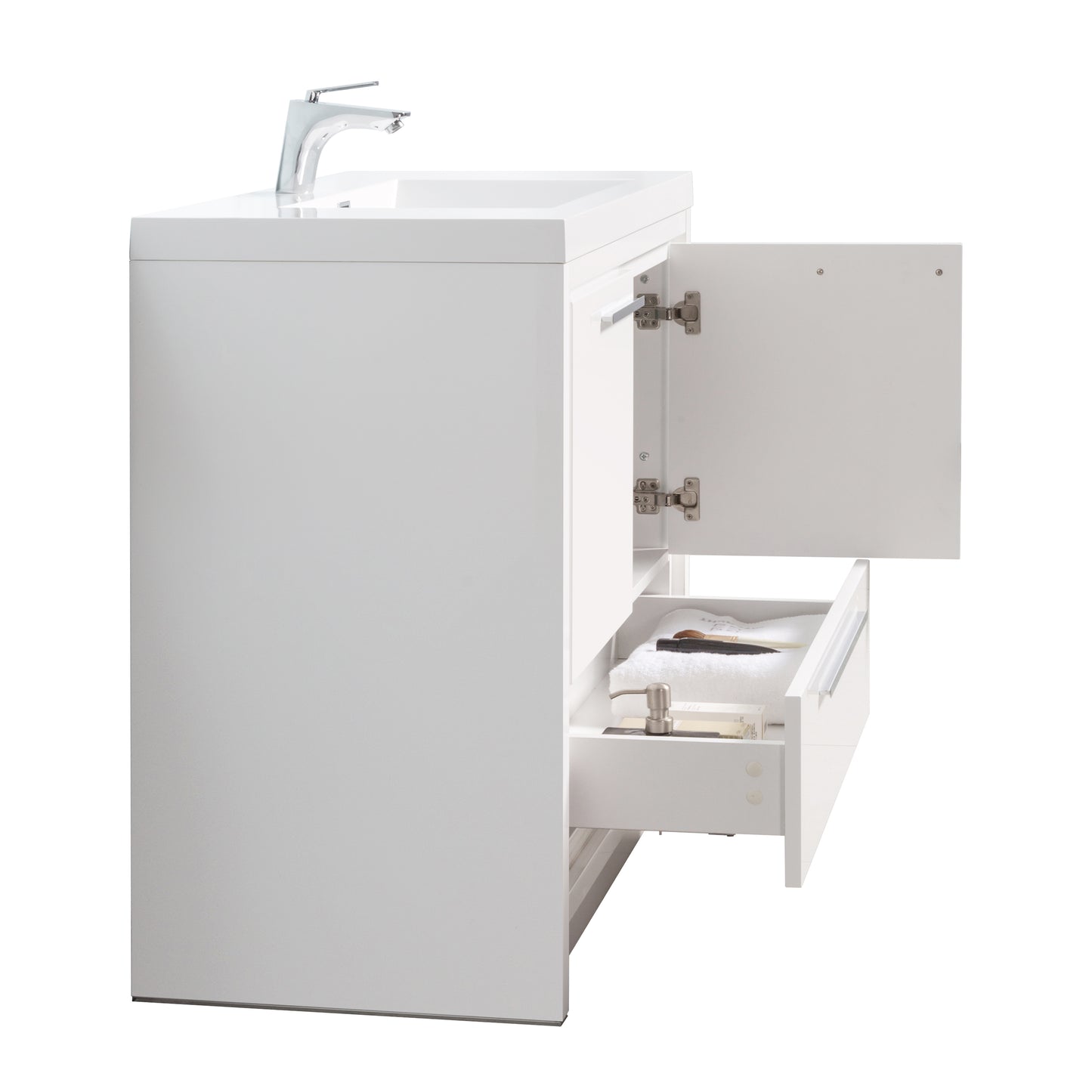 Boardwalk Modern Design Bathroom Furniture Set with Cabinet and Basin