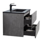 Bridgeport Wall Mounted Vanity Set with Oversized Storage Cabinet and Black Integrated Basin