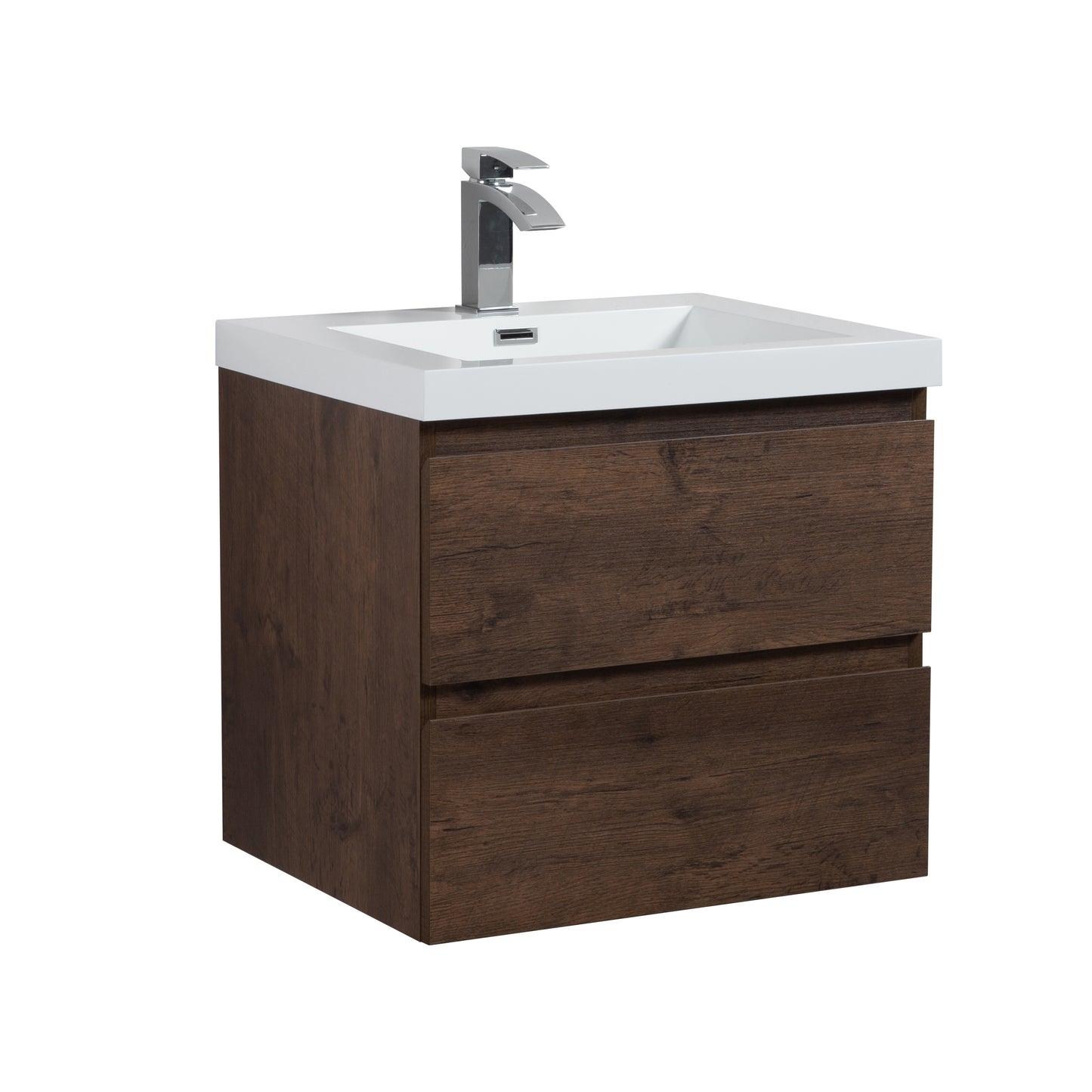 Newport Modern Design Rose Wood Bathroom Furniture Set with Cabinet and Basin