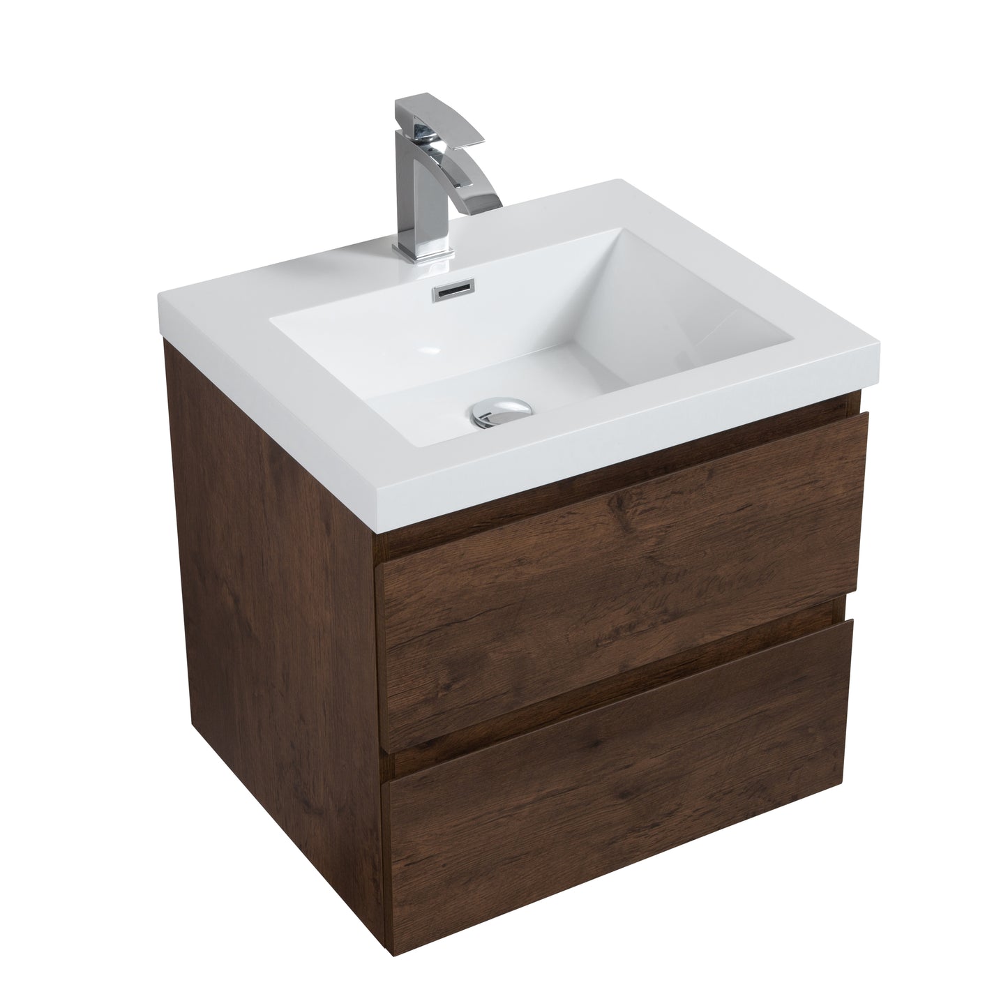 Newport Modern Design Rose Wood Bathroom Furniture Set with Cabinet and Basin