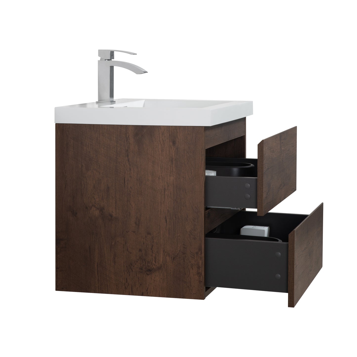 Newport Modern Design Rose Wood Bathroom Furniture Set with Cabinet and Basin