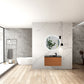 Sebastian Contemporary Wall Hung Bathroom Vanity Set with Black Quartz Sand Integrated Single Sink