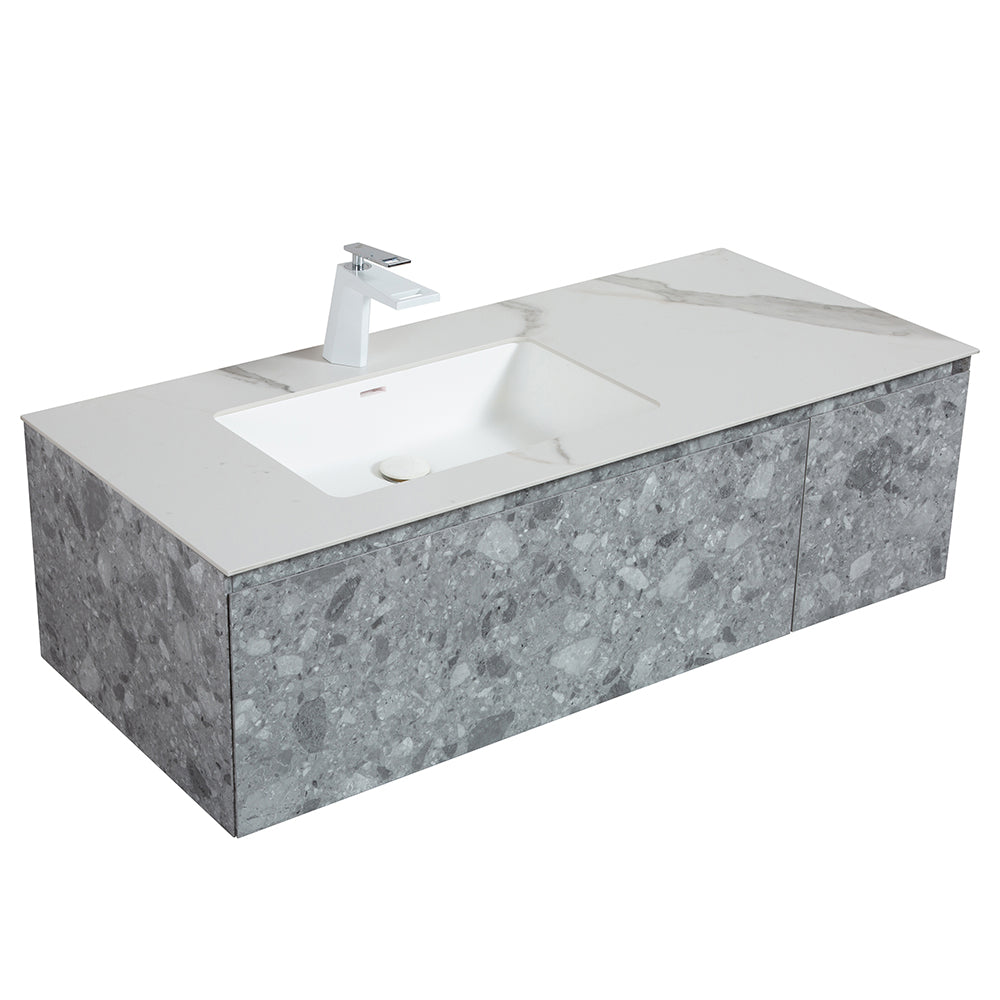 Terazzo Grey Bathroom Vanity with Imitation Stone Design